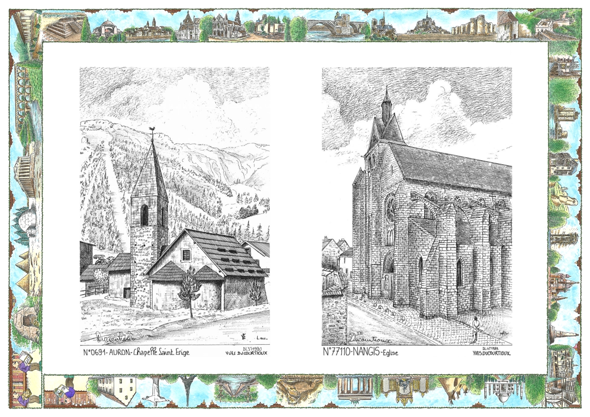 MONOCARTE N 06091-77110 - AURON - chapelle st érige / NANGIS - église