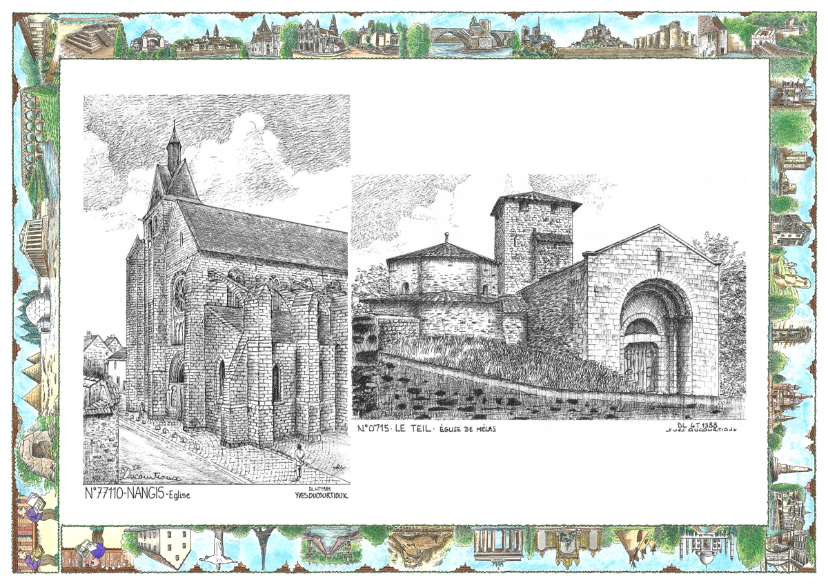 MONOCARTE N 07015-77110 - LE TEIL - église de mélas / NANGIS - église