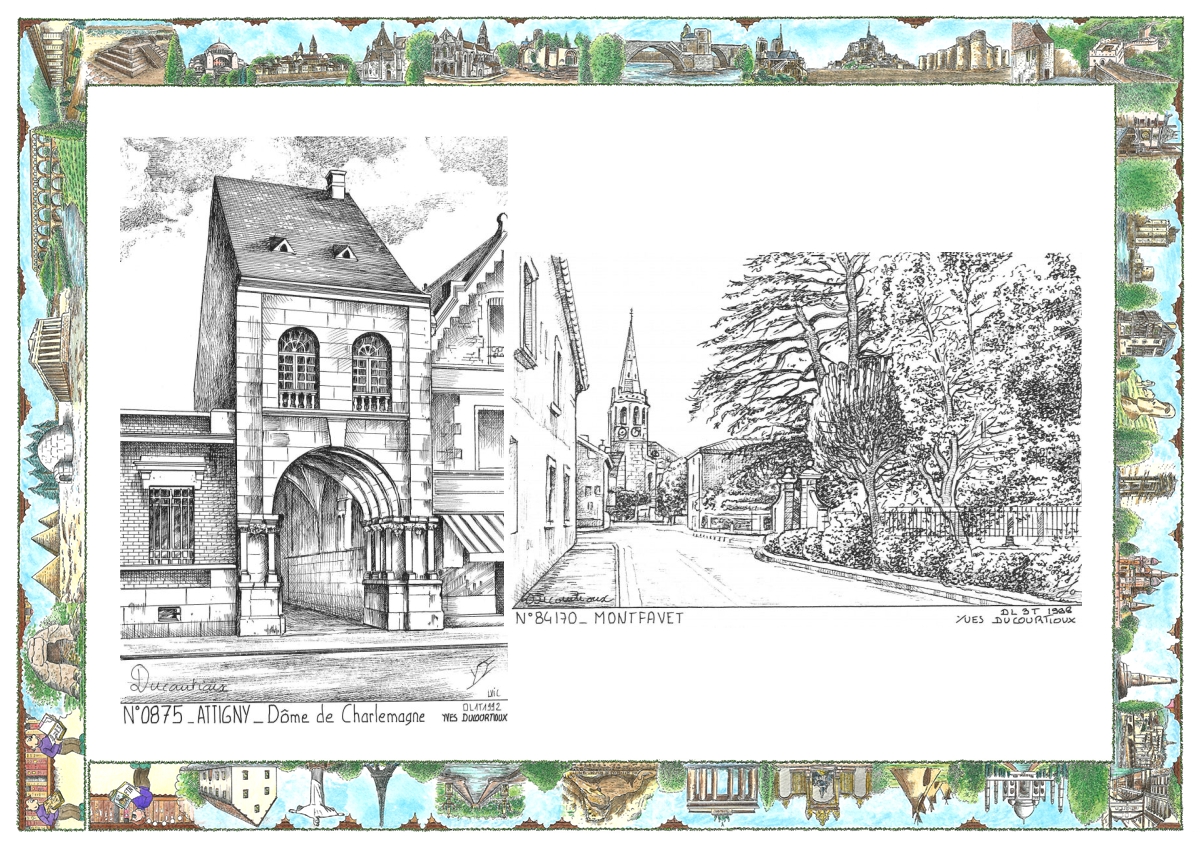 MONOCARTE N 08075-84170 - ATTIGNY - dôme de charlemagne / MONTFAVET - vue