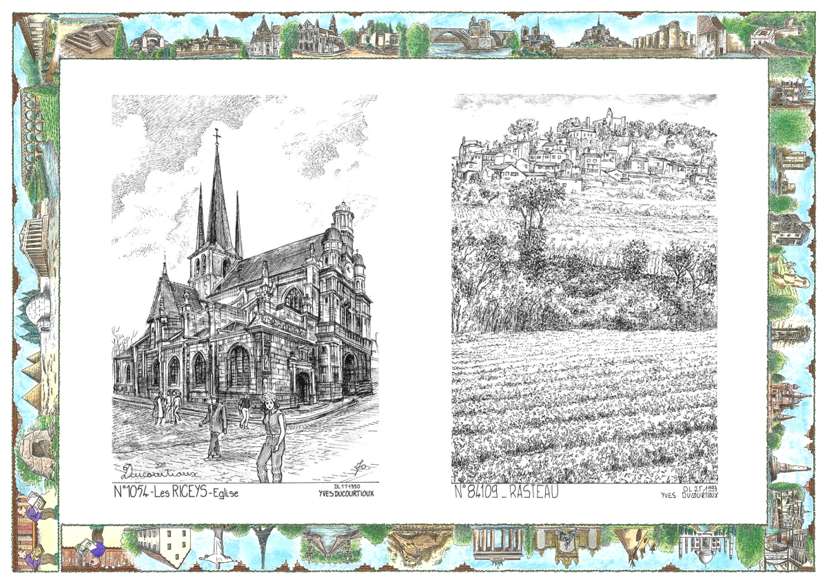 MONOCARTE N 10054-84109 - LES RICEYS - église / RASTEAU - vue