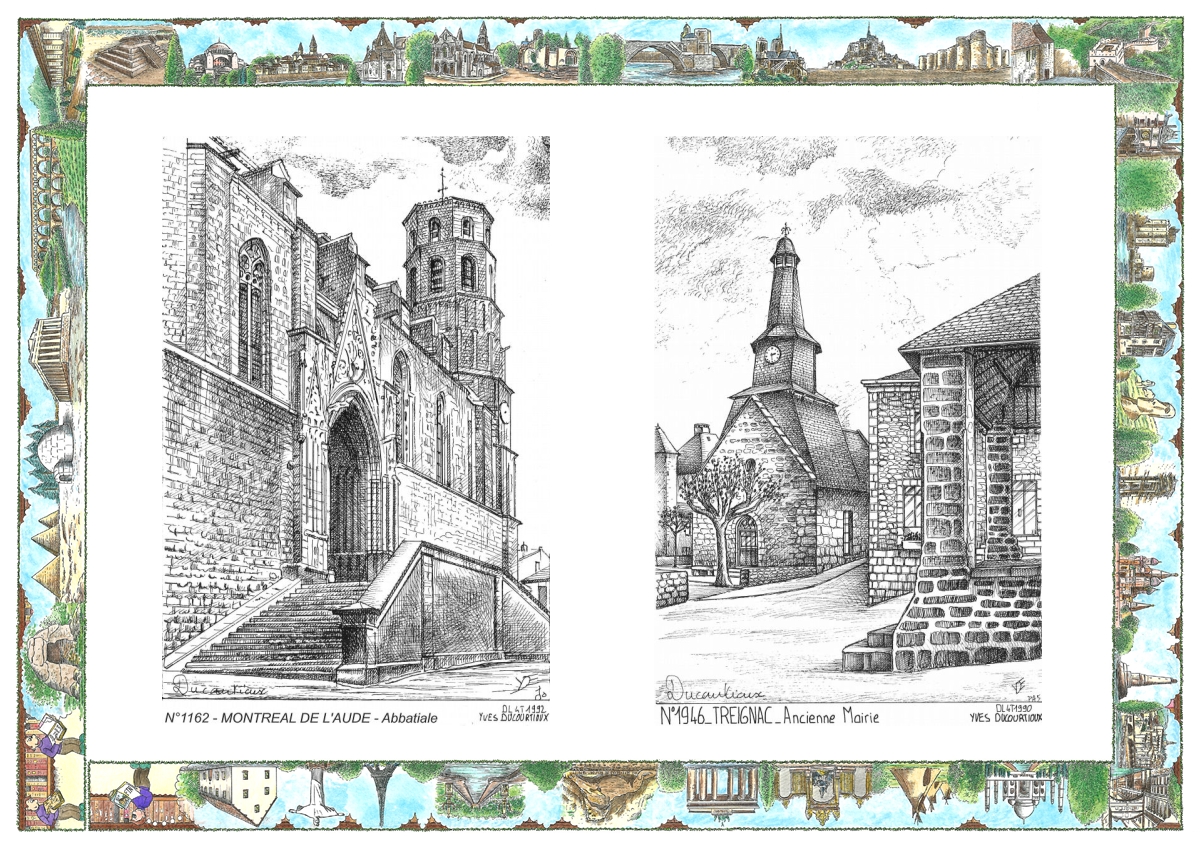 MONOCARTE N 11062-19046 - MONTREAL - collégiale / TREIGNAC - ancienne mairie