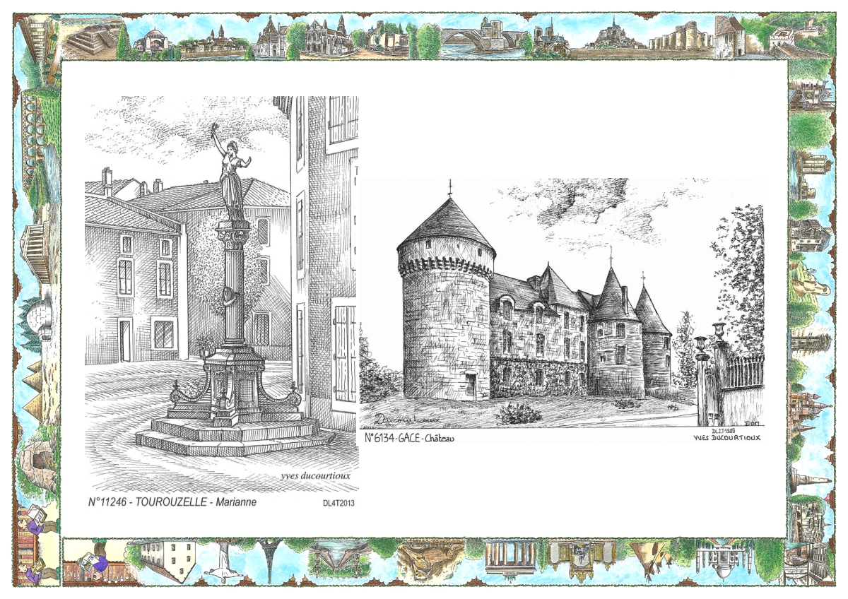 MONOCARTE N 11246-61034 - TOUROUZELLE - marianne / GACE - château (mairie)