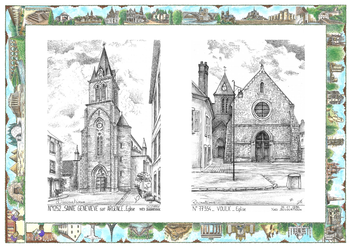MONOCARTE N 12052-77354 - STE GENEVIEVE SUR ARGENCE - église / VOULX - église