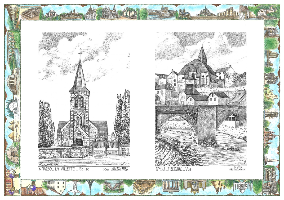 MONOCARTE N 14230-19044 - LA VILLETTE - église / TREIGNAC - vue