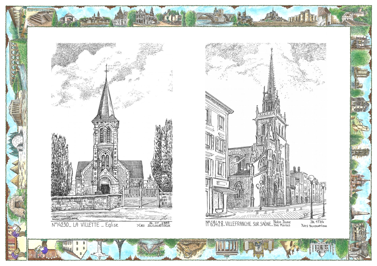 MONOCARTE N 14230-69428 - LA VILLETTE - église / VILLEFRANCHE SUR SAONE - notre dame des marais
