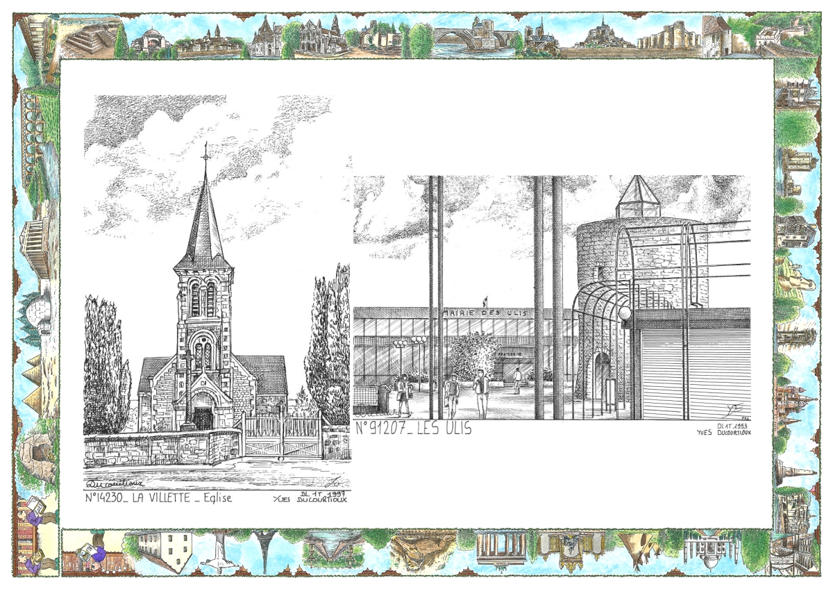 MONOCARTE N 14230-91207 - LA VILLETTE - église / LES ULIS - vue