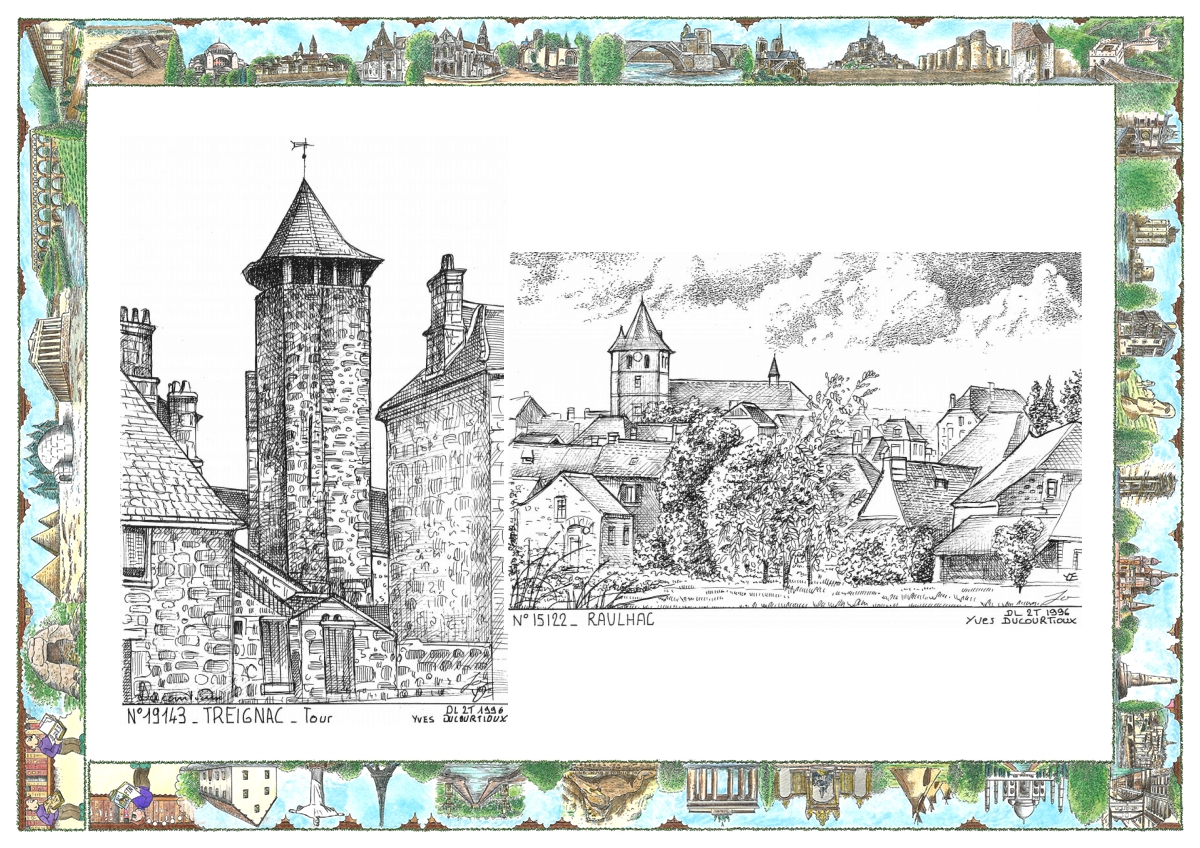 MONOCARTE N 15122-19143 - RAULHAC - vue / TREIGNAC - tour