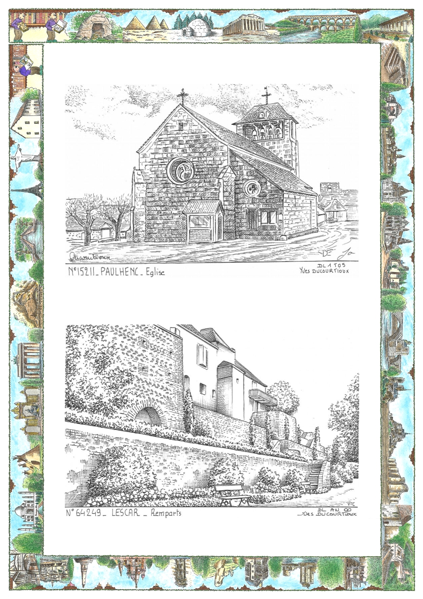 MONOCARTE N 15211-64249 - PAULHENC - église / LESCAR - remparts