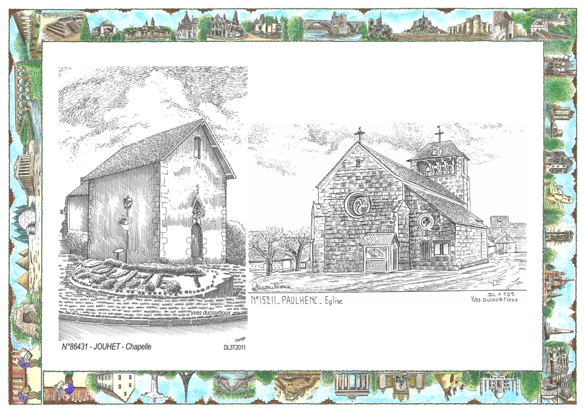 MONOCARTE N 15211-86431 - PAULHENC - église / JOUHET - chapelle