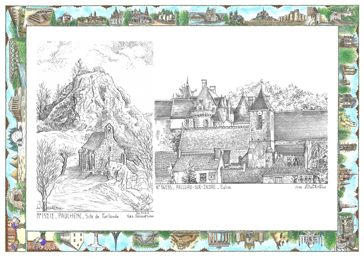 MONOCARTE N 15212-36235 - PAULHENC - site de turlande / PALLUAU SUR INDRE - église