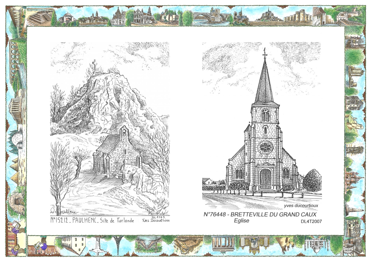 MONOCARTE N 15212-76448 - PAULHENC - site de turlande / BRETTEVILLE DU GRAND CAUX - église