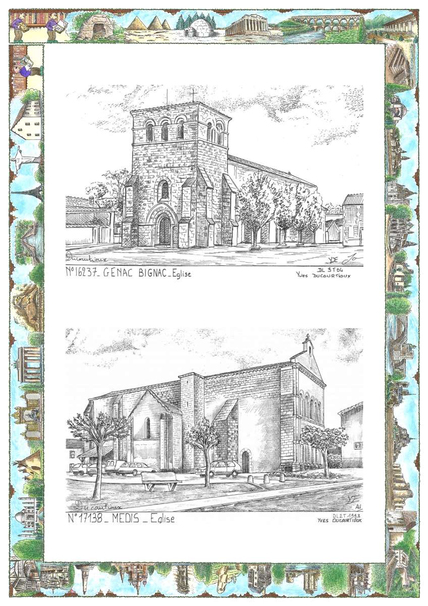 MONOCARTE N 16237-17138 - GENAC BIGNAC - église / MEDIS - église
