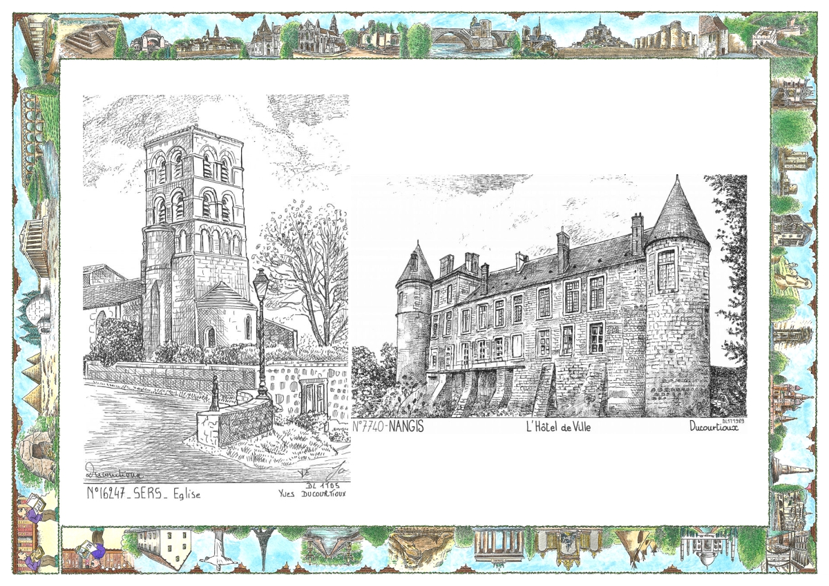 MONOCARTE N 16247-77040 - SERS - église / NANGIS - l hôtel de ville
