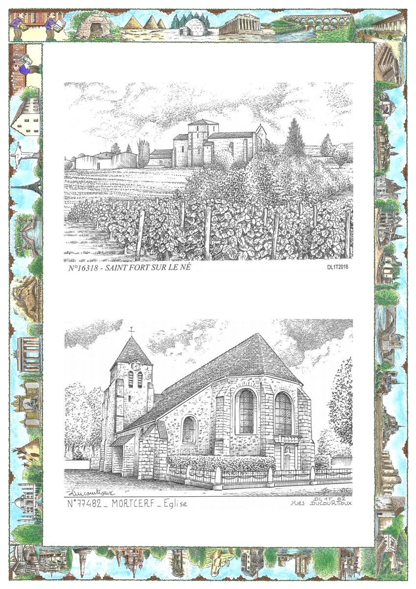 MONOCARTE N 16318-77482 - ST FORT SUR LE NE - vue / MORTCERF - église