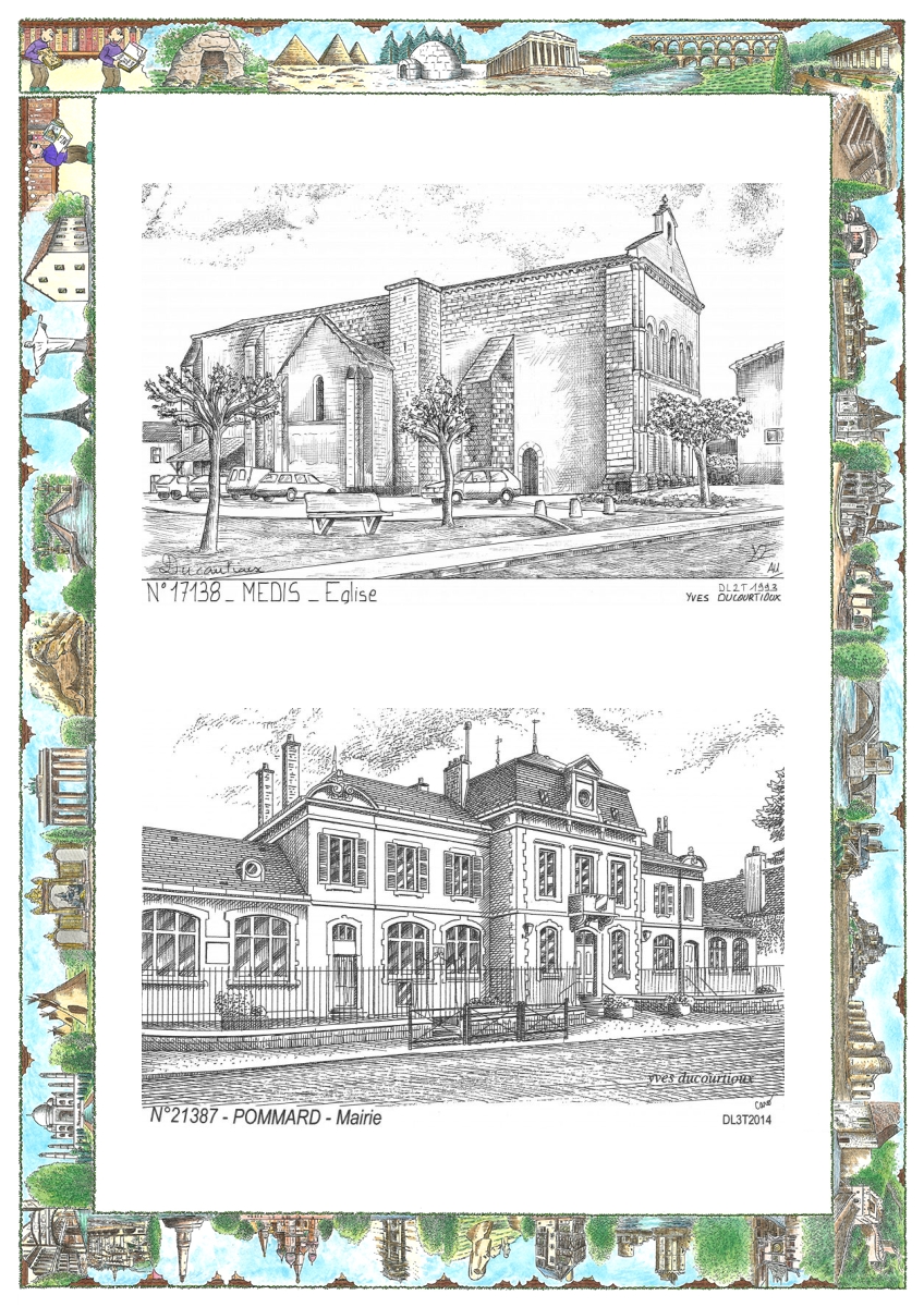 MONOCARTE N 17138-21387 - MEDIS - église / POMMARD - mairie