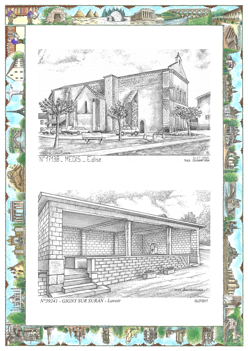 MONOCARTE N 17138-39241 - MEDIS - église / GIGNY SUR SURAN - lavoir