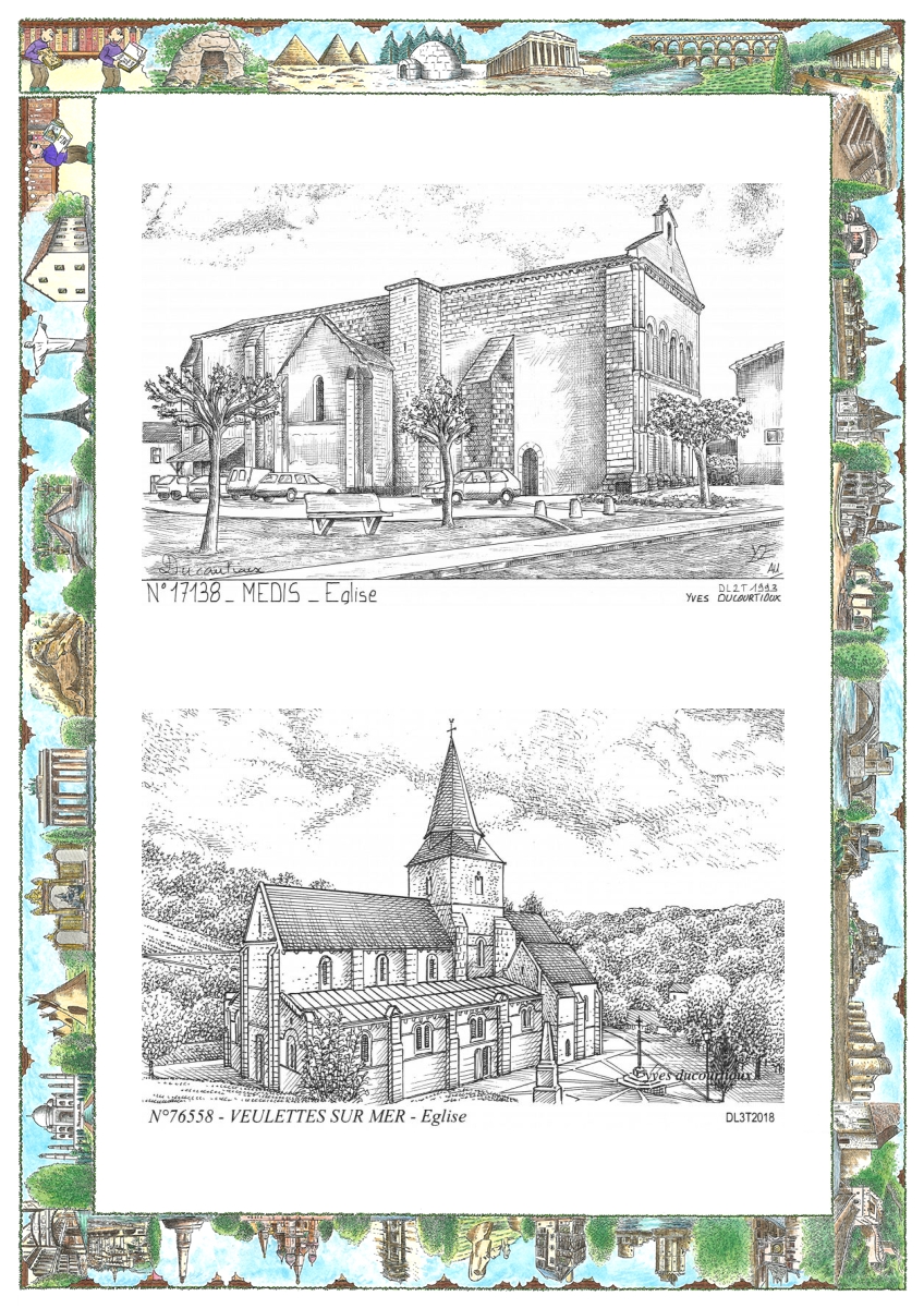 MONOCARTE N 17138-76558 - MEDIS - église / VEULETTES SUR MER - église