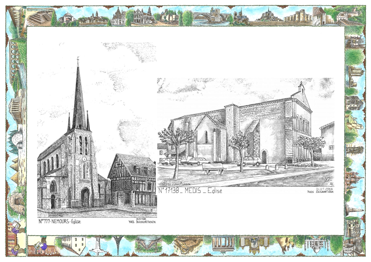MONOCARTE N 17138-77007 - MEDIS - église / NEMOURS - église