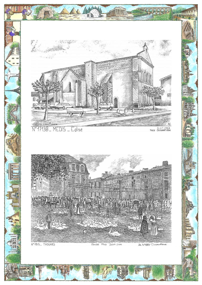 MONOCARTE N 17138-79015 - MEDIS - église / THOUARS - marché place st jean