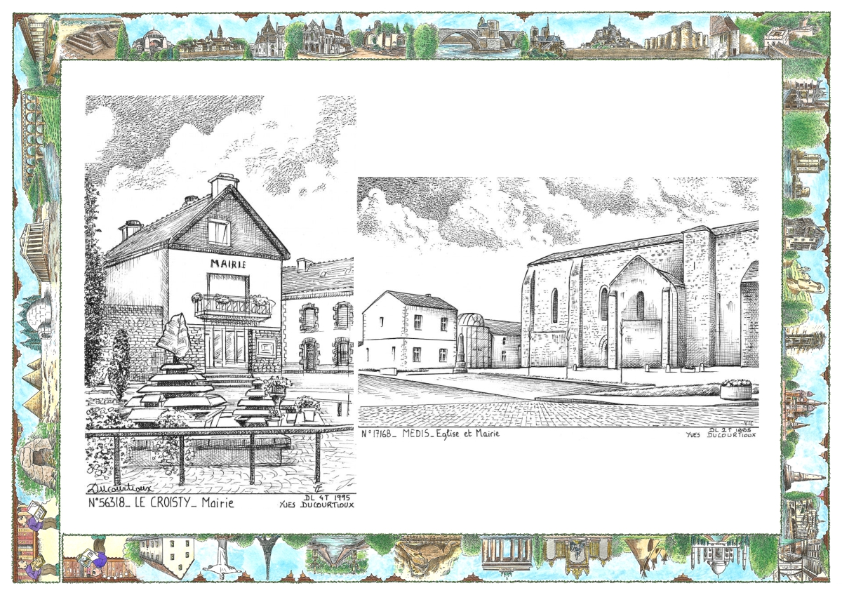 MONOCARTE N 17168-56318 - MEDIS - église et mairie / LE CROISTY - mairie
