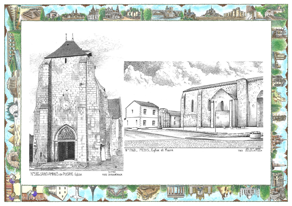 MONOCARTE N 17168-58006 - MEDIS - église et mairie / ST AMAND EN PUISAYE - église