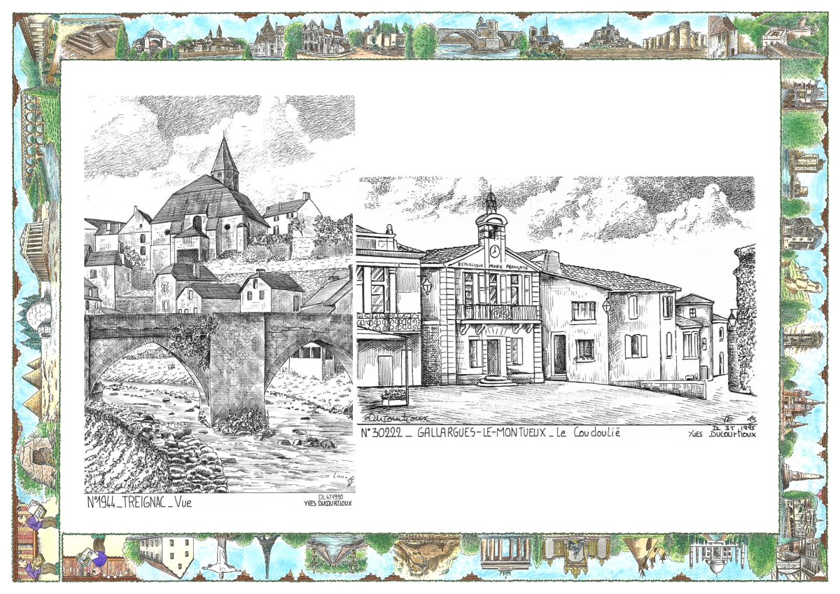 MONOCARTE N 19044-30222 - TREIGNAC - vue / GALLARGUES LE MONTUEUX - le coudoulié (mairie)