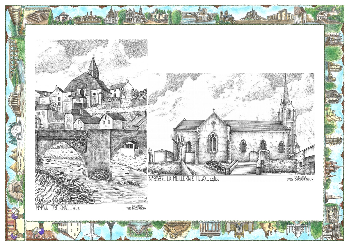 MONOCARTE N 19044-85097 - TREIGNAC - vue / LA MEILLERAIE TILLAY - église