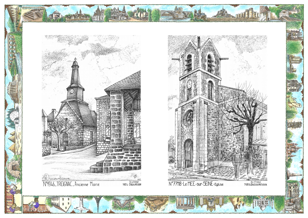 MONOCARTE N 19046-77118 - TREIGNAC - ancienne mairie / LE MEE SUR SEINE - église