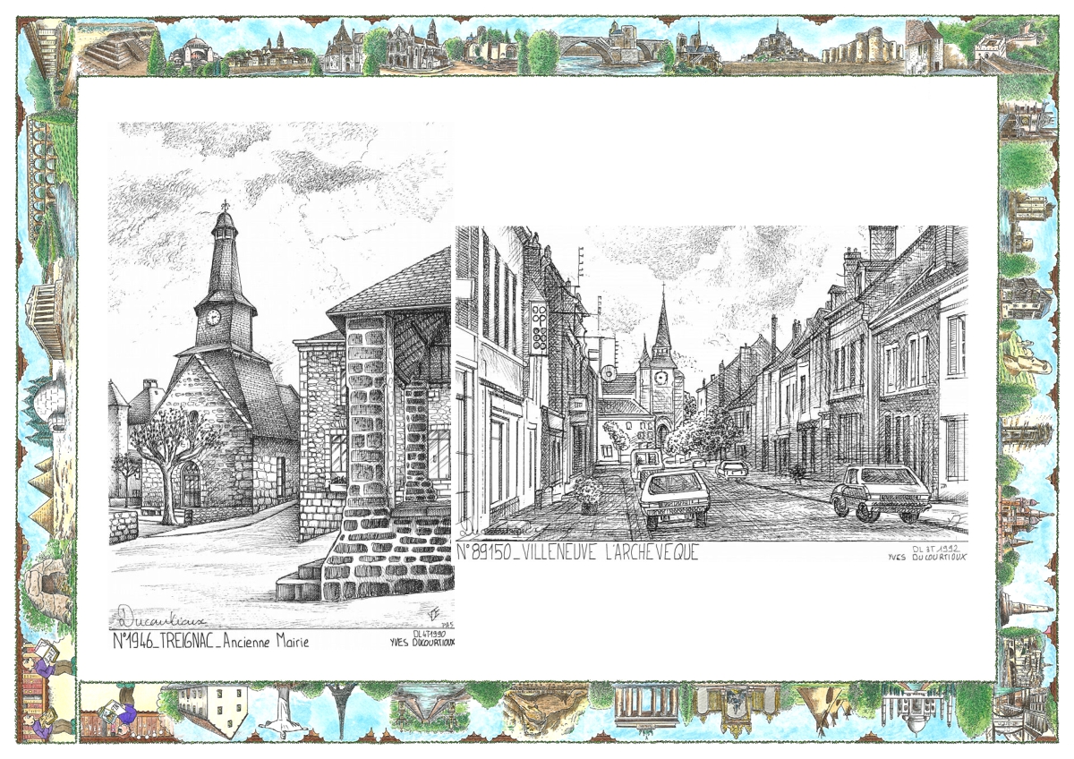MONOCARTE N 19046-89150 - TREIGNAC - ancienne mairie / VILLENEUVE L ARCHEVEQUE - vue