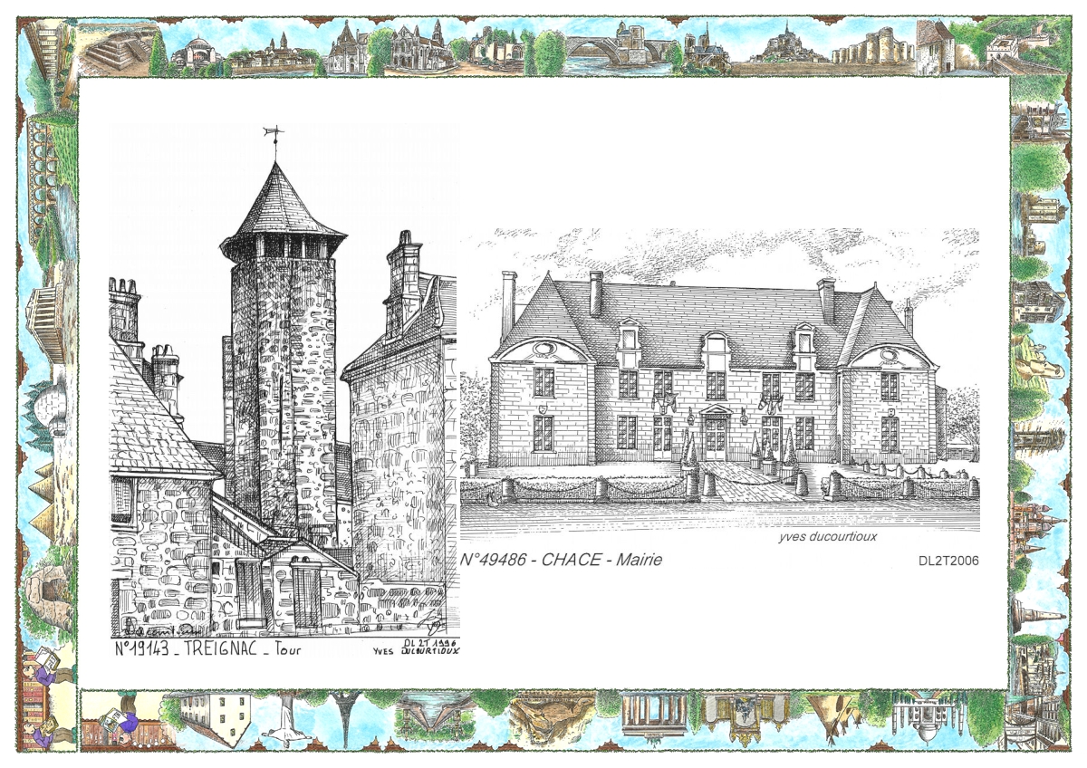 MONOCARTE N 19143-49486 - TREIGNAC - tour / CHACE - mairie