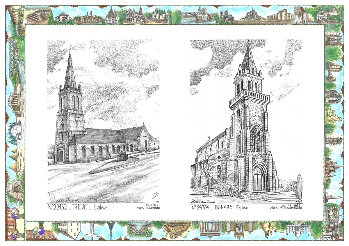 MONOCARTE N 22132-29334 - TREVE - église / BOHARS - église