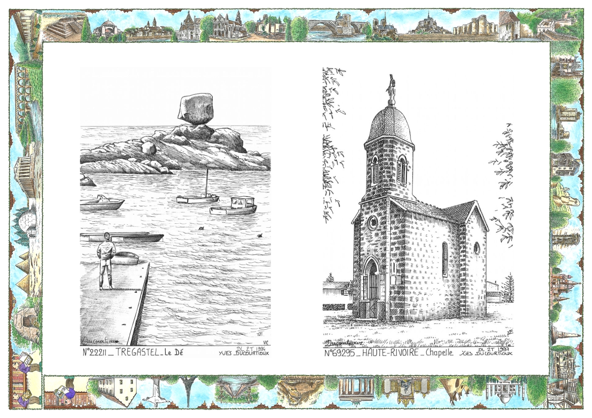 MONOCARTE N 22211-69295 - TREGASTEL - le dé / HAUTE RIVOIRE - chapelle