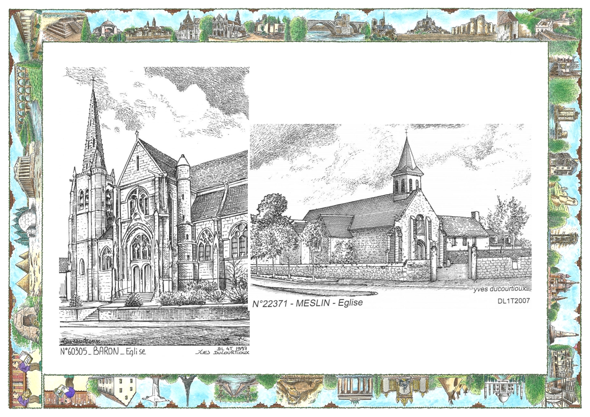 MONOCARTE N 22371-60305 - MESLIN - église / BARON - église