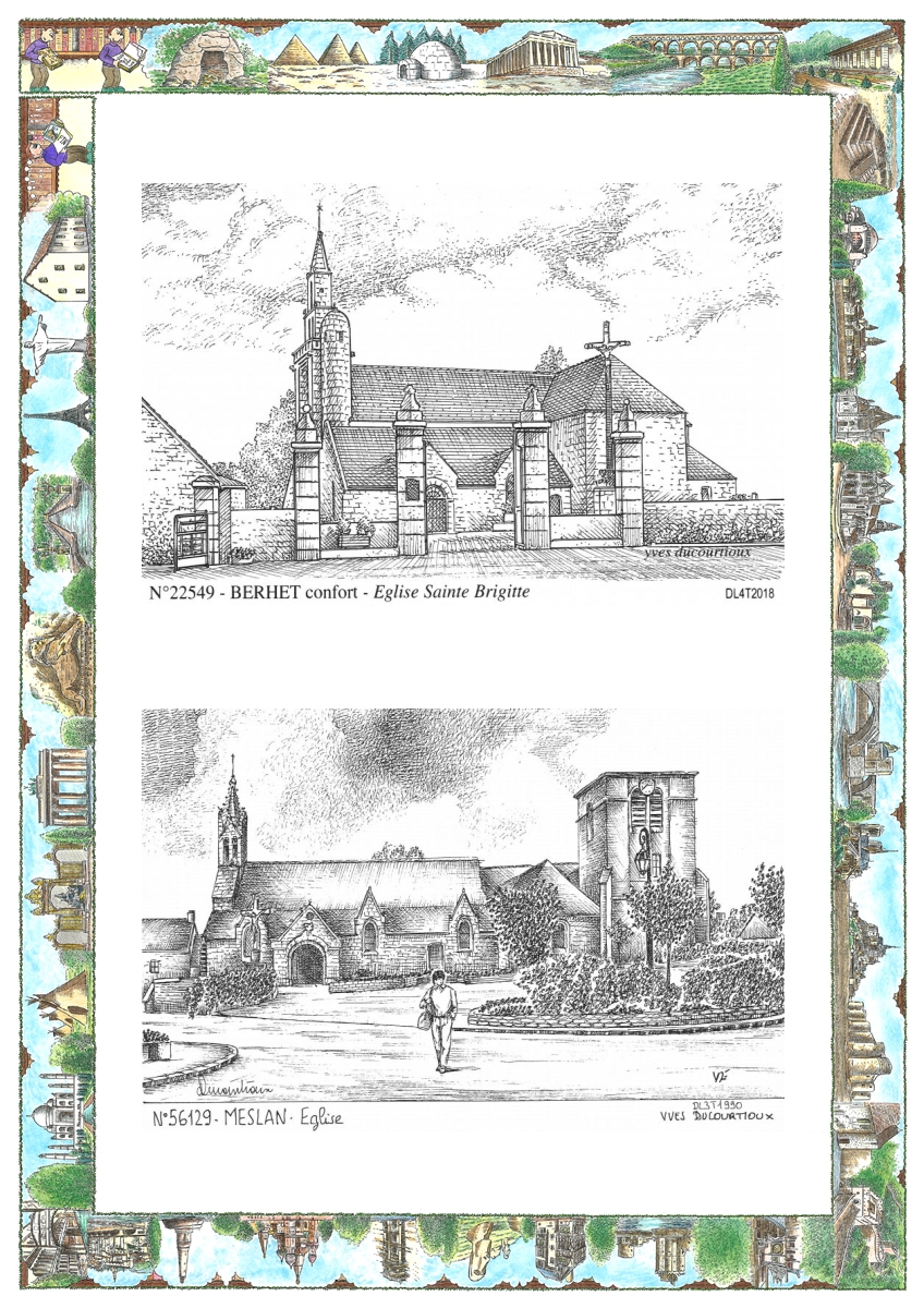 MONOCARTE N 22549-56129 - BERHET CONFORT - église sainte brigitte / MESLAN - église