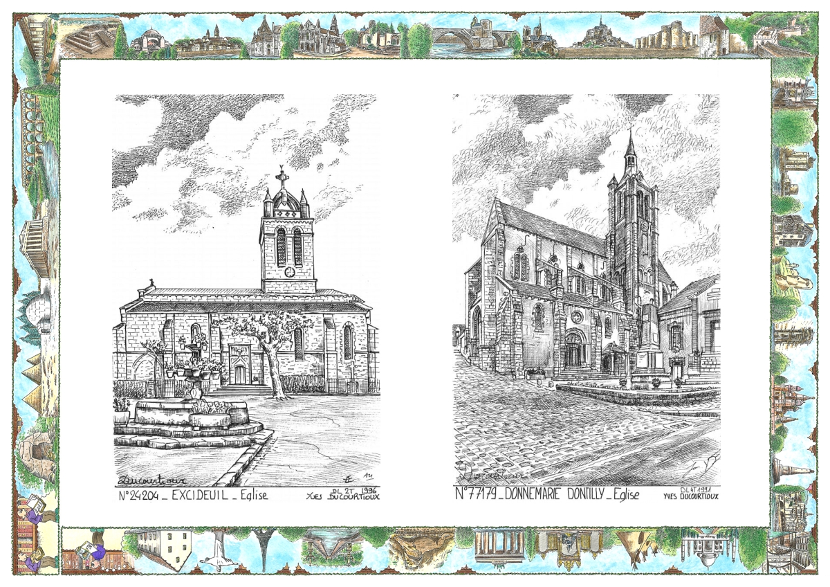 MONOCARTE N 24204-77179 - EXCIDEUIL - église / DONNEMARIE DONTILLY - église