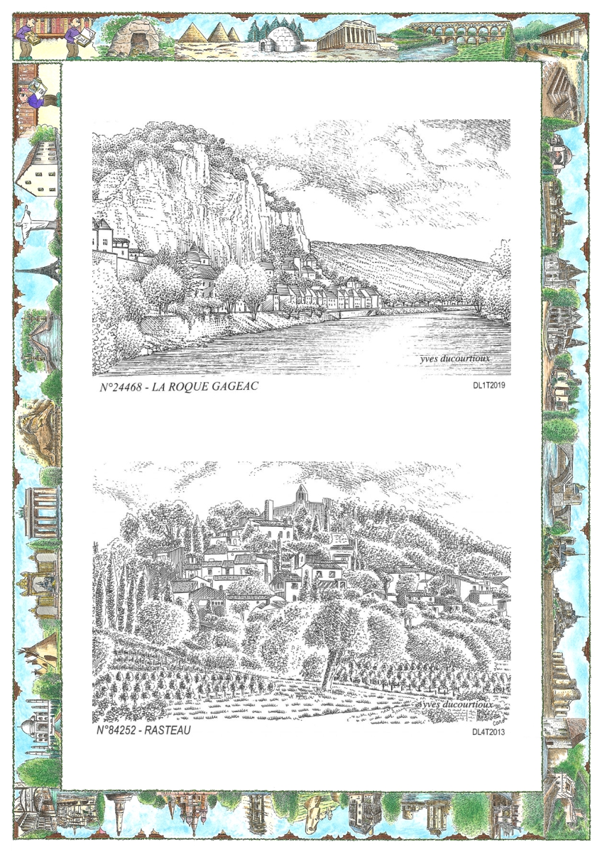 MONOCARTE N 24468-84252 - LA ROQUE GAGEAC - vue / RASTEAU - vue