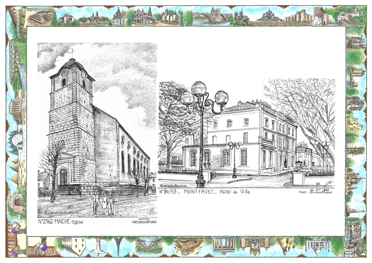 MONOCARTE N 25062-84153 - MAICHE - église / MONTFAVET - hôtel de ville