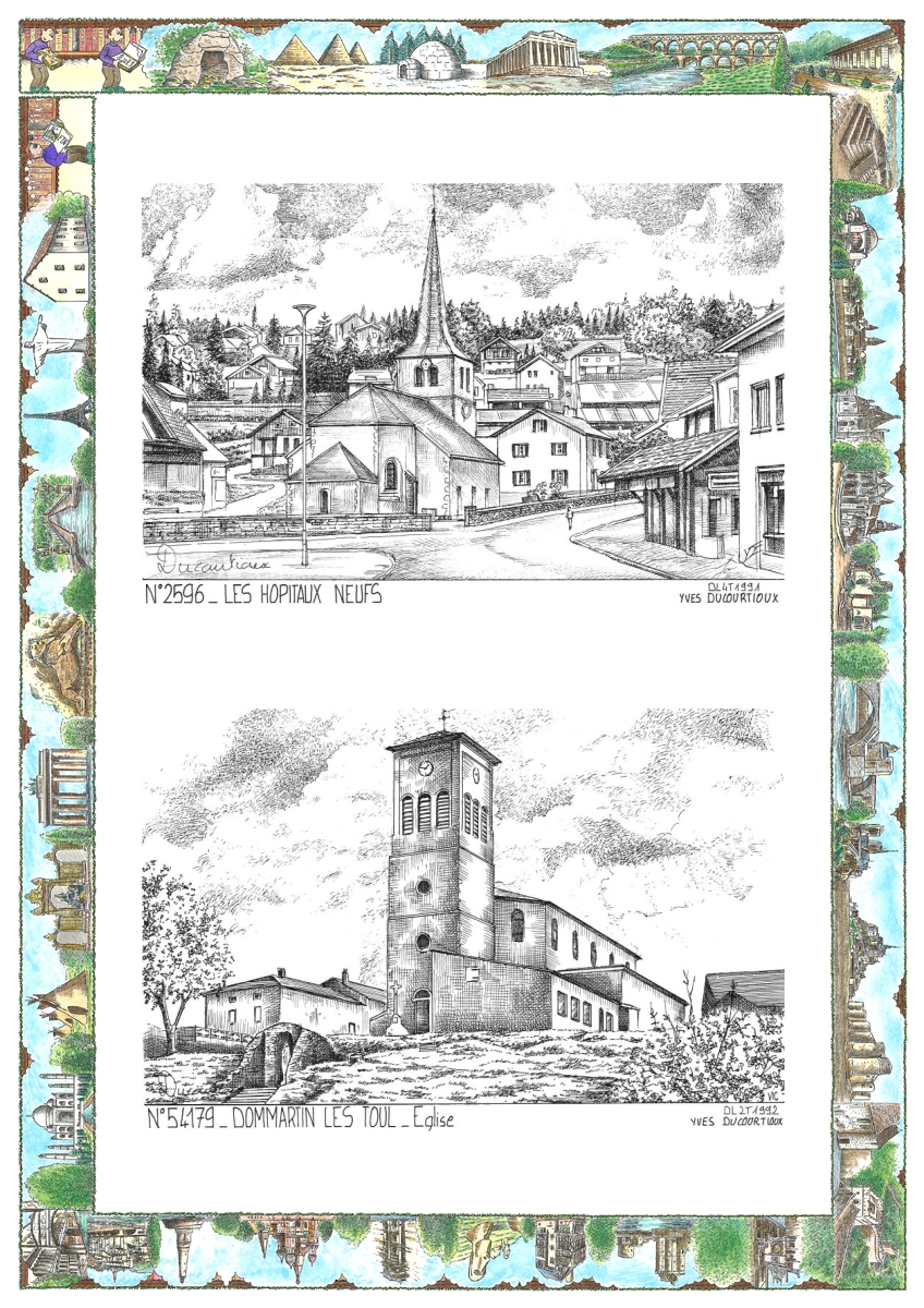 MONOCARTE N 25096-54179 - LES HOPITAUX NEUFS - vue / DOMMARTIN LES TOUL - église