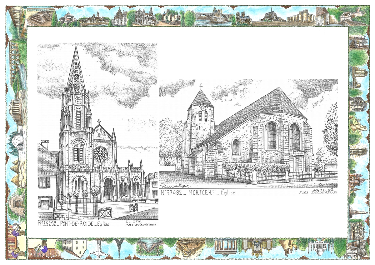 MONOCARTE N 25292-77482 - PONT DE ROIDE - église / MORTCERF - église