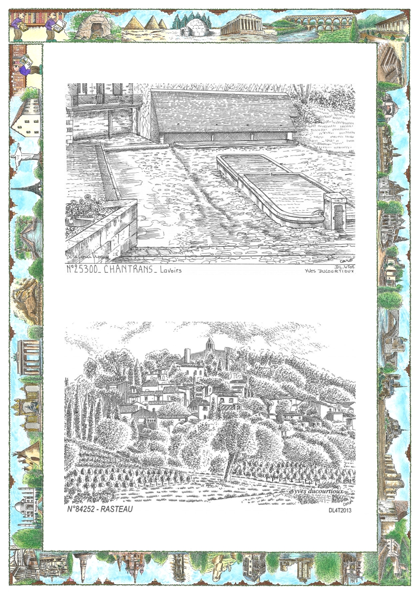 MONOCARTE N 25300-84252 - CHANTRANS - lavoirs / RASTEAU - vue