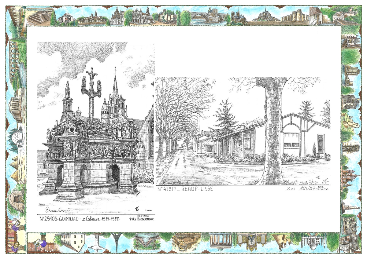 MONOCARTE N 29103-47217 - GUIMILIAU - le calvaire 1581 1588 / REAUP LISSE - vue