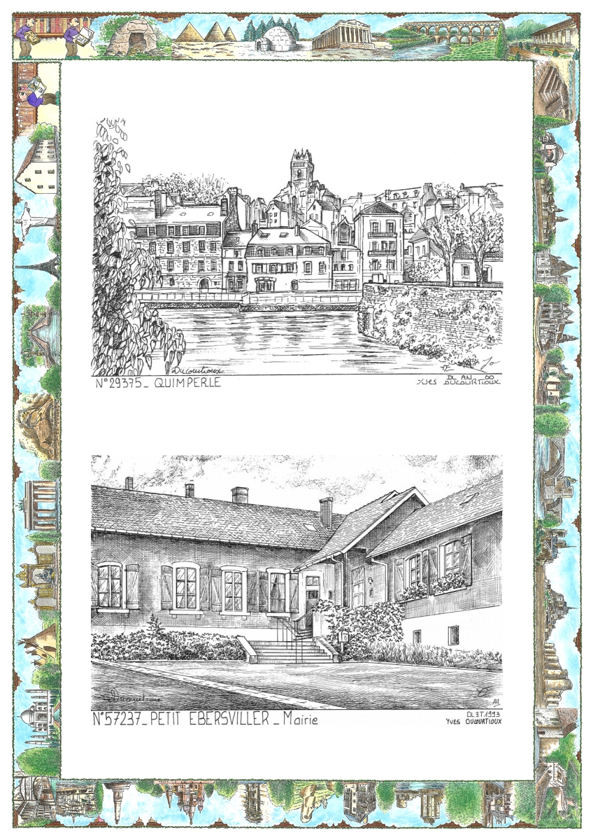 MONOCARTE N 29375-57237 - QUIMPERLE - vue / PETIT EBERSVILLER - mairie