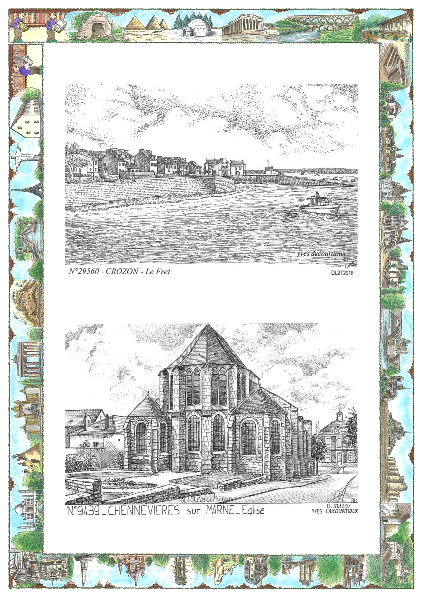 MONOCARTE N 29560-94039 - CROZON - le fret / CHENNEVIERES SUR MARNE - église