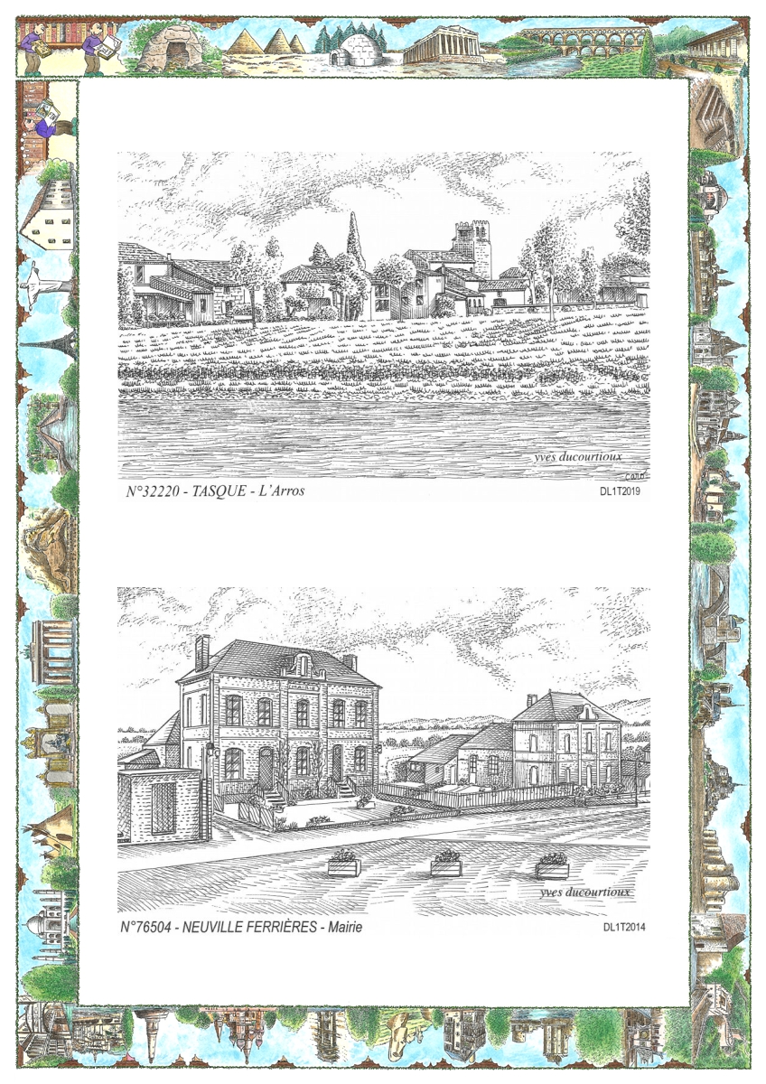 MONOCARTE N 32220-76504 - TASQUE - l arros / NEUVILLE FERRIERES - mairie