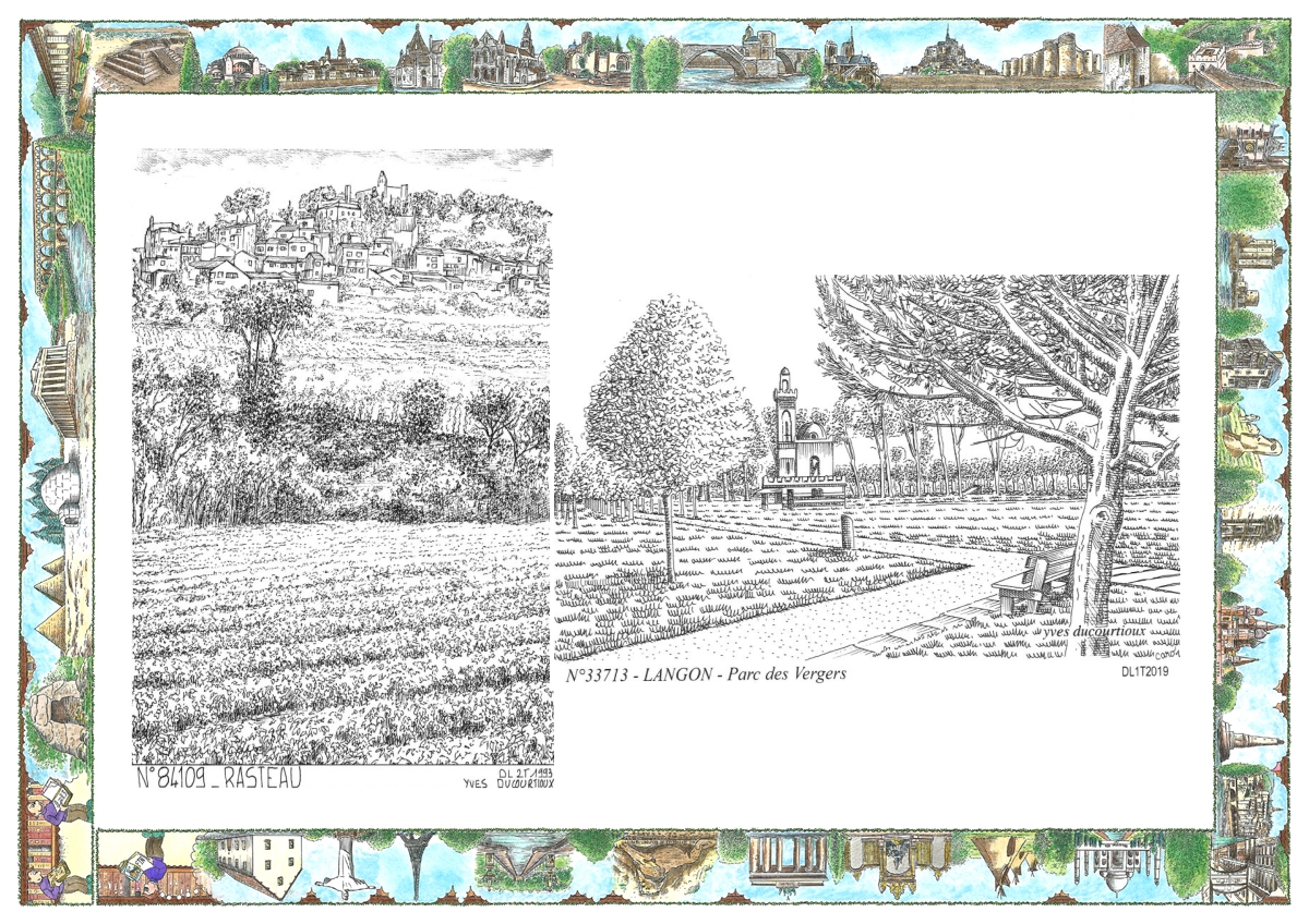 MONOCARTE N 33713-84109 - LANGON - parc des vergers / RASTEAU - vue