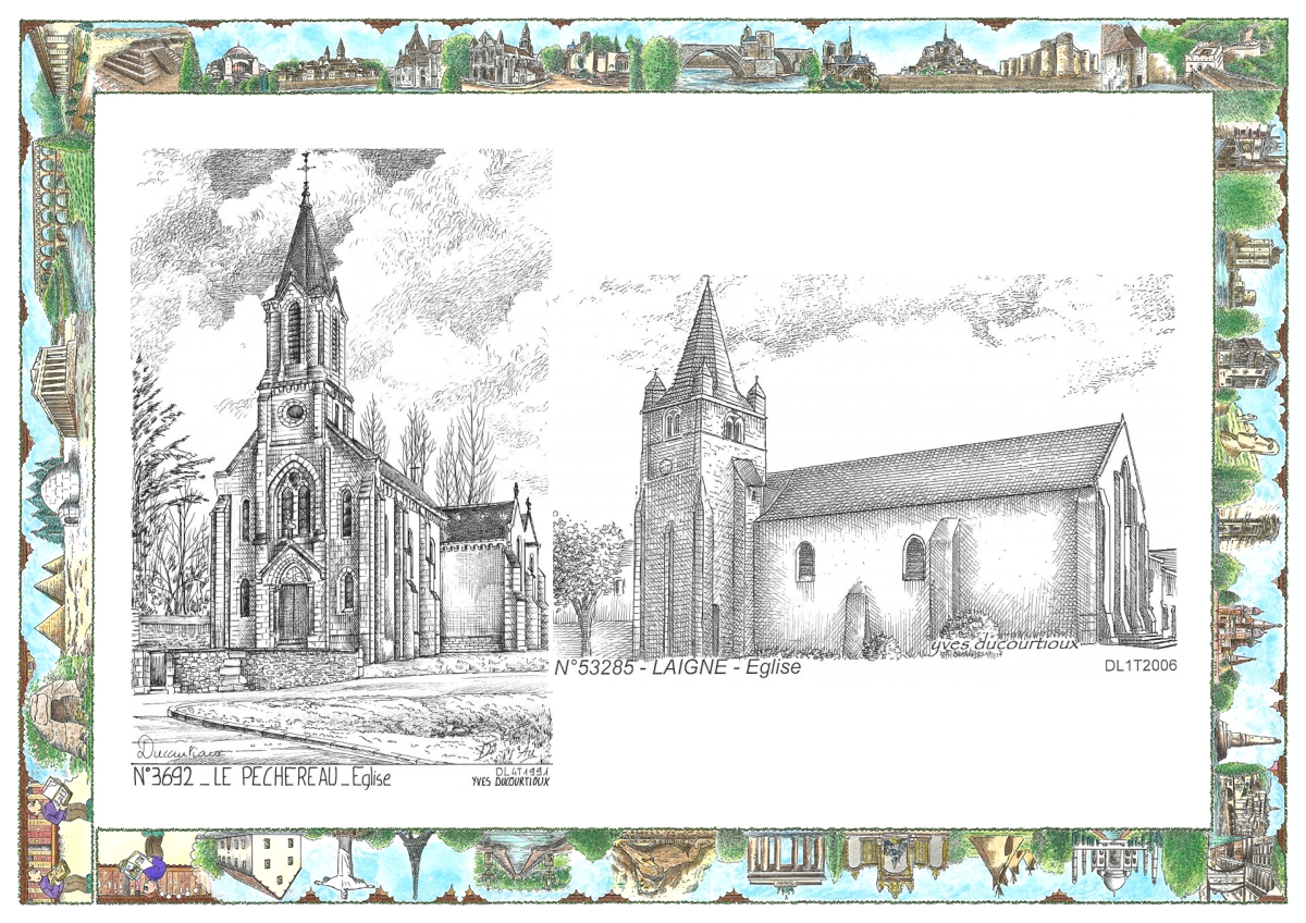 MONOCARTE N 36092-53285 - LE PECHEREAU - église / LAIGNE - église