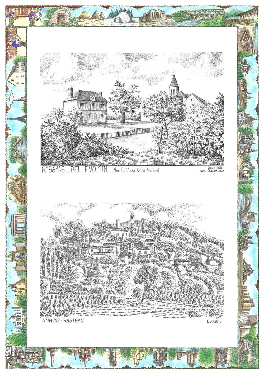 MONOCARTE N 36143-84252 - PELLEVOISIN - vue (d après ca) / RASTEAU - vue