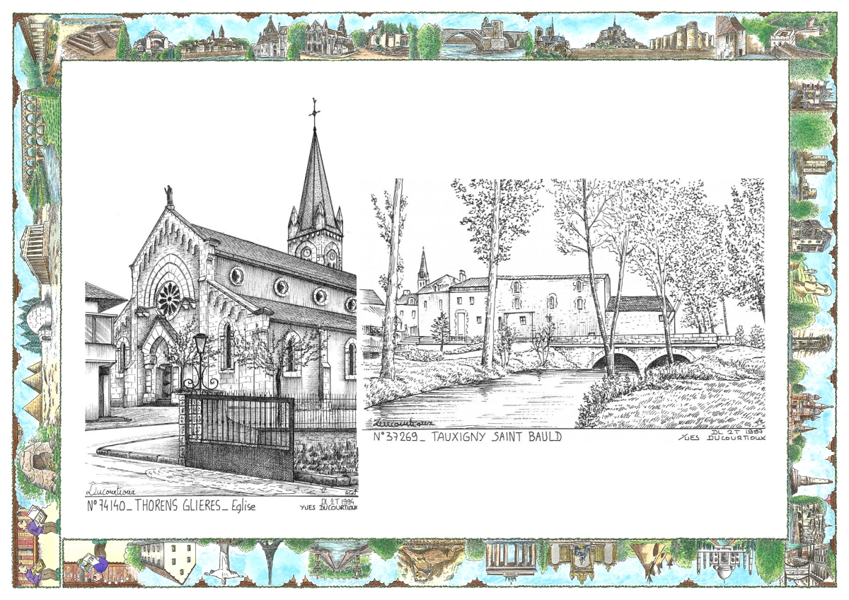 MONOCARTE N 37269-74140 - TAUXIGNY - vue / THORENS GLIERES - église
