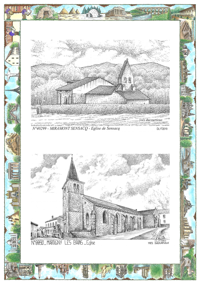MONOCARTE N 40299-88090 - MIRAMONT SENSACQ - église de sensacq / MARTIGNY LES BAINS - église