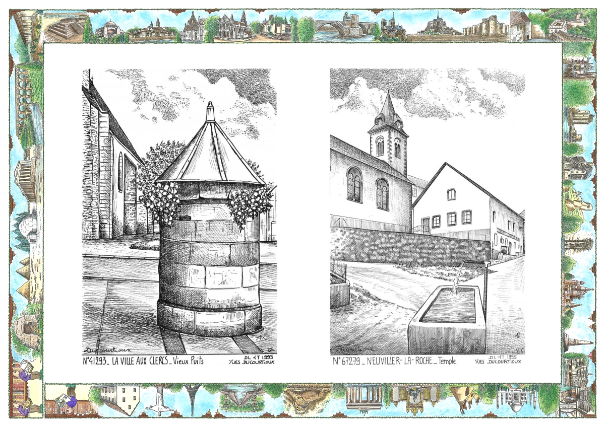 MONOCARTE N 41293-67279 - LA VILLE AUX CLERCS - vieux puits / NEUVILLER LA ROCHE - temple